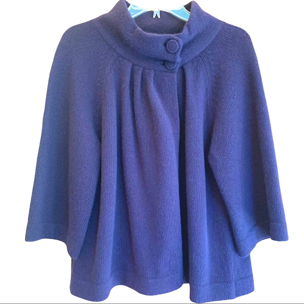 Carole Little lambs wool & angora blend two button loose cowl neck sweater large